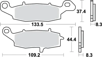 Obrázek produktu pro Brzdové destičky pro přední kolo motocyklu Kawasaki KLR 650 C, rok výroby 1995–2004, brzdové destičky od TRW –