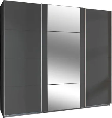 Image de Armoire à portes coulissantes Bern, finition au choix, graphite, 225 x 64 x 210 cm