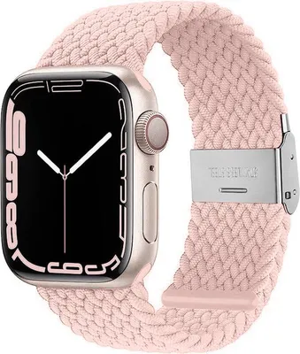 Produktbild von Stravo Nylon-Armband geflochten – Verstellbar mit Dornschließe – Kompatibel Apple Watch 38/40/41/42 mm & SE/Séries 1–11 – Rosa