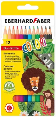 Produktbild von Eberhard Faber 514812 - Hexagonal-Buntstifte, 12er Kartonetui