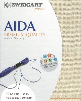 Obrázok produktu pre AIDA Zweigart predrezané 14 ct. Rustico-Aida 3279 farba 54, počítaná látka na krížikový steh 48x53cm