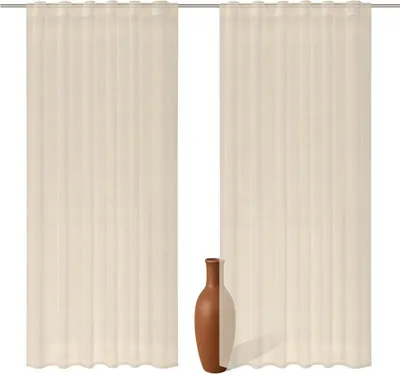 Produktbild von 2er Set Schlaufenschal Voile sand 245cm transparent : 245 : Sand