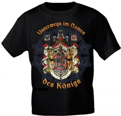 Produktbild von T-Shirt mit Print - Unterwegs im Namen des Königs - 10698 schwarz - Gr. S-XXL Größe - XL