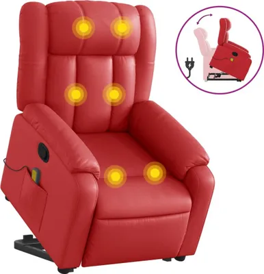 Immagine prodotto di vidaXL Poltrona per massaggi con ausilio per l'assistenza in piedi in Pelle finta rossa