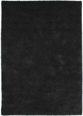 Obrázok produktu pre Extra mäkký čierny vlnený koberec 133x190