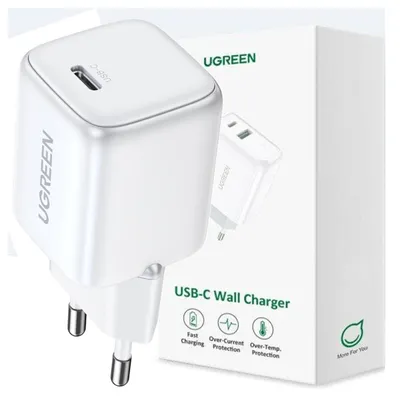 Image de Chargeur Ugreen 15324 Nexode Mini, Usb-C, Pd3.0, Qc4.0, Gan, 20W (Blanc)