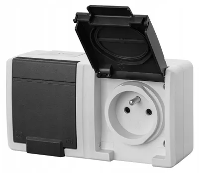 Image de Prise double horizontale étanche IP55 en saillie AQUANT 2K EPN 5042-10