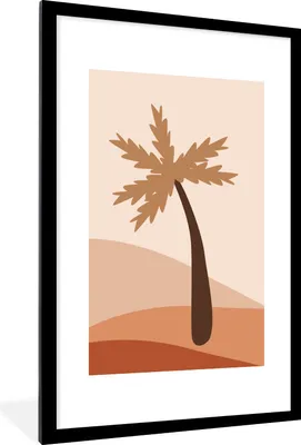 Produktbild von MuchoWow® Gerahmtes Poster Sommer - Palme - Pastell 60x90 cm - Poster mit Schwarzem Bilderrahmen Wandposter Rahmen Foto Bilder - Dekoration - Wandposter Wohnzimmer - Hochwertig