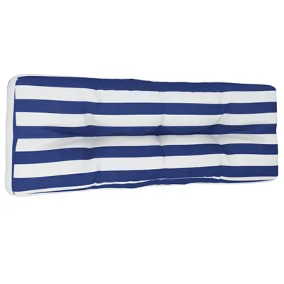 Produktbild von vidaXL Palettenkissen Blau Weiß Gestreift 120x40x12 cm Stoff