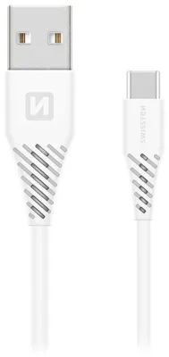 Obrázek produktu pro Kabel Swissten USB/USB-C 3.1 bílý 1,5 m (9mm prodloužený konektor pro odolné telefony)