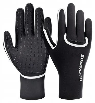 Produktbild von Rockbros Fahrradhandschuhe Vollfinger Wasserdicht L/XL Schwarz