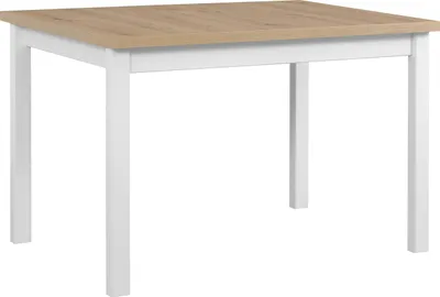 Produktbild von Esstisch Alba 1 ausziehbar klappbar Buchenholz Laminat weiß artisan 120-150x80x78 cm