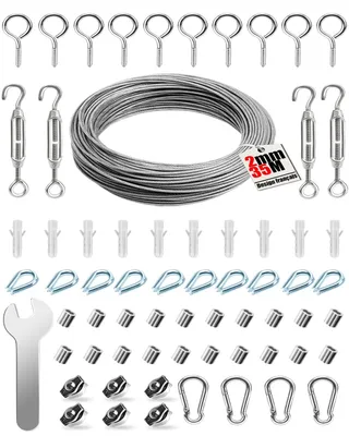 Imagen del producto de Solidchoice - Juego de cables de acero inoxidable de 65 piezas, 2 mm x 35 m