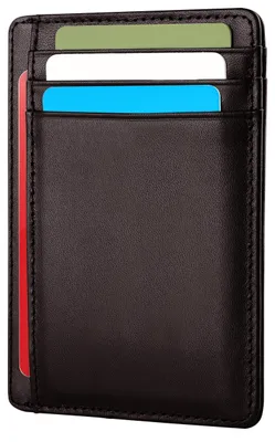 Image de Porte-cartes en cuir fin avec protection RFID