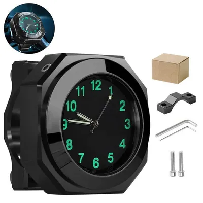 Produktbild von Motorrad Uhr Lenker Aluminium Quarz – 22-28mm, wasserdicht, stoßfest | Mit Montagewerkzeug für Fahrrad & E-Bike