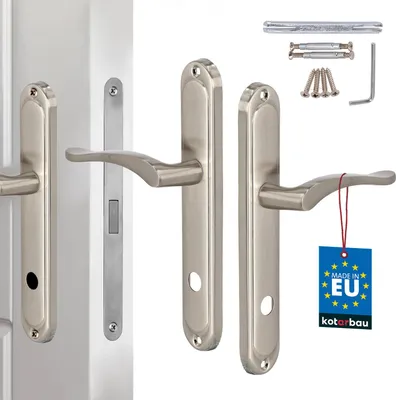 Produktbild von KOTARBAU® Türgriff Innentüren WC Türklinke 90 mm Satin Türgriffe Langschild Türdrückergarnitur Zimmertürschloss Türbeschlag für Innentüren Türschloss Drückergarnitur Classic
