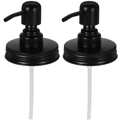 2er-Set Pumpdeckel für Einmachgläser, schwarz, Edelstahl