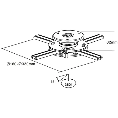 Image de INLINE - Befestigungskit (Deckenhalterung) für Projektor - Aluminium, Stahl (23138A)