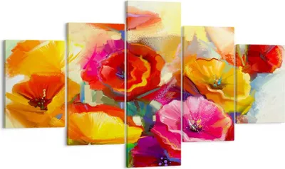 Produktbild von Bild auf Leinwand - Leinwandbild - Blumen Frühling Flora Garten - 125x70cm - Wand Bild - Wanddeko - Leinwanddruck - Bilder - Kunstdruck - Wanddekoration - Leinwand bilder - Wandkunst - EA125x70-2877