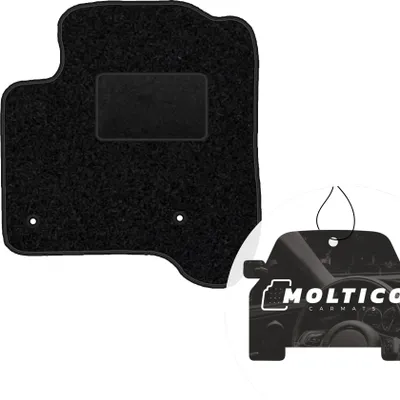 Produktbild von moto-MOLTICO Fahrer Fußmatte Auto Velours Fahrerseite Autoteppiche Schwarz Fahrermatte 1-teilig passend für Citroen C3 Picasso 2008-2017