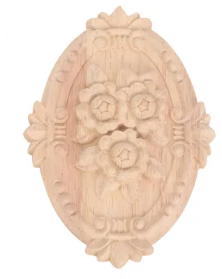 Obrázek produktu pro Květina vyřezávaná oválný tvar Onlay aplikace Vyřezávaná nálepka Dekorace nábytku (Š: 21*15 cm)