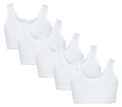 Produktbild von TupTam Mädchen Bustier mit breiten Trägern 5er Pack, Farbe: Weiß, Größe: 122-128
