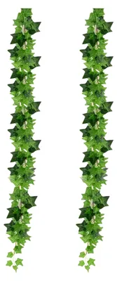 Produktbild von 2 Stück Künstliche Efeu-Girlande 200 cm, Grüne Kunstpflanze Hängend, für Räume, Balkone, Gärten, Partydekorationen