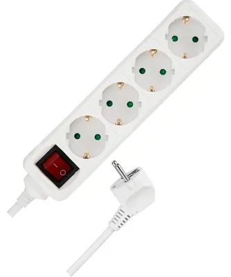 Produktbild von REV Steckdosenleiste - Mehrfachsteckdosenleiste, 4-Fach, 1,4m, 3500W, weiß
