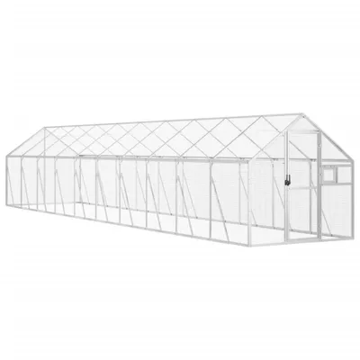 Zdjęcie produktu dla vidaXL Woliera srebrna 1.79x10x1.85 m Aluminium