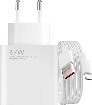 Immagine prodotto di Caricabatterie di rete Xiaomi Bhr9465Eu 67W 6.2A Usb-A con cavo Usb-C - Bianco