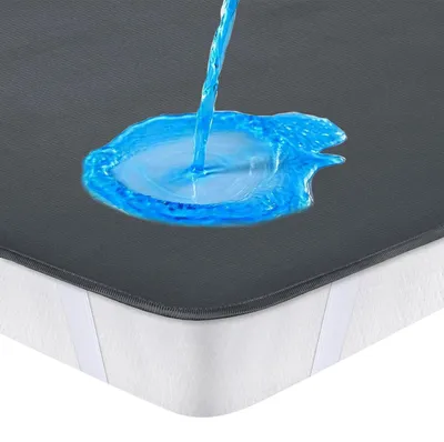 Zdjęcie produktu dla Ochraniacz na materac 180x200 cm, wodoodporny, szary, nadający się do prania