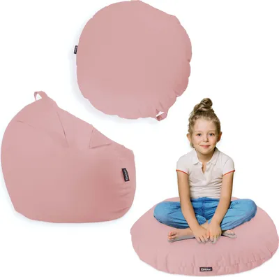 Produktbild von Sitzsack mit füllung 2 in 1 Sitzkissen Bean Bag Outdoor Indoor Wasserfest | Puderrosa 100cm