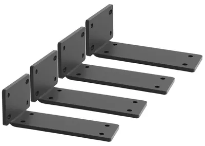 4er-Set schwarze Regalträger, L-Winkel 12,7 cm, Metall, Wandmontage