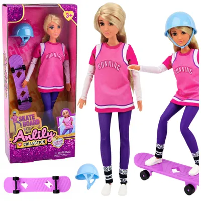 Productafbeelding van Anlily-pop met paarse skateboardhelm en lange sweatshirtset