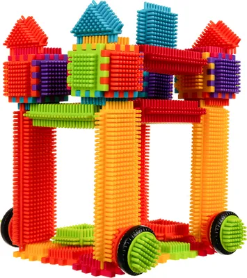 Produktbild von Bristle Blocks 192 Teile Bausteine Set Bauklötze mit Borsten Motorikspielzeug 20376