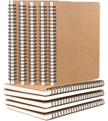 Image de 10 carnets A5, format 120 pages, lignés, reliés par spirale, avec couverture en carton