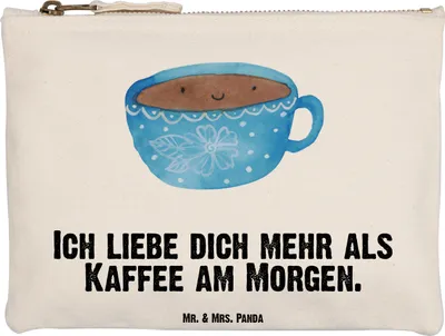 Produktbild von Mr. & Mrs. Panda Schlampermäppchen Kaffee Tasse Grösse XL Große - Weiß - Geschenk, Genuss, Geschmack, Mäppchen, Pouch, pencil case, Etui, Lustige Sprüche, Liebe