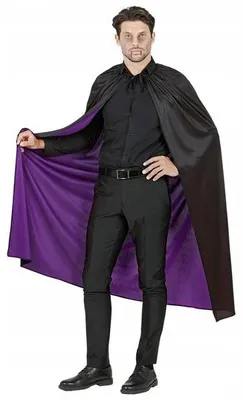 Image de Widmann 03247 - Cape, noir/violet, vampire, sorcier, Halloween, accessoire, 130 cm