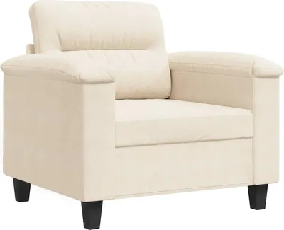 Image de vidaXL Fauteuil Beige 60 cm Tissu microfibre