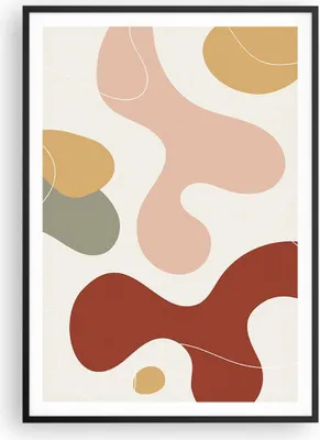 Produktbild von Gerahmtes Poster - Schwarzer Rahmen - Abstraktion Flecken Modern - 70x100 cm - Wand Bild - Wanddeko - Wandbilder - Kunstposter - Wandposter - Bilderrahmen - Bilder - Kunstdruck - P2BPA70x100-4439