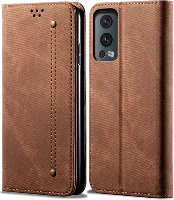 Obrázek produktu pro Pouzdro OnePlus Nord 2 5G, kožené flipové pouzdro typu kniha s funkcí stojánku pro OnePlus Nord 2 5G Brown