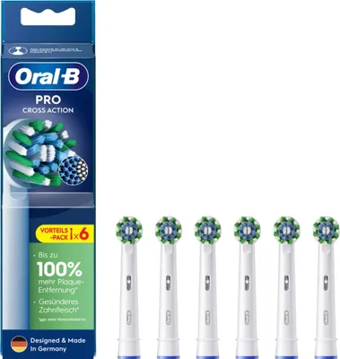 Immagine prodotto di Spazzolino elettrico Oral-B Pro CrossAction X Shape - Confezione da 6 testine bianche - Confezione da 6