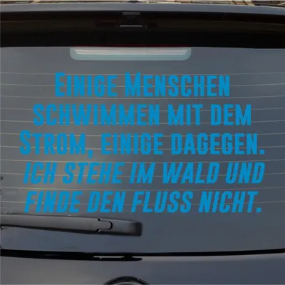 Produktbild von Heckscheibenaufkleber Menschen schwimmen mit dem Strom, einige dagegen. 55x31 cm Hellblau Auto Aufkleber Sticker
