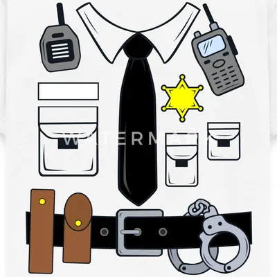 Produktbild von Spreadshirt Polizei Kostüm Karneval Kinder T-Shirt, 98/104 (3-4 Jahre), Weiß
