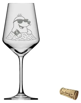 Produktbild von Weinglas Maulwurf 350ml spülmaschinenfest elegantes Design für Weinliebhaber und Tierfreunde