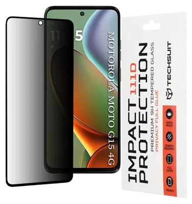 Obrázok produktu pre Techsuit - 111D Privacy Full Glue ochranné sklo pre Motorola Moto G15 / G15 Power – čierna