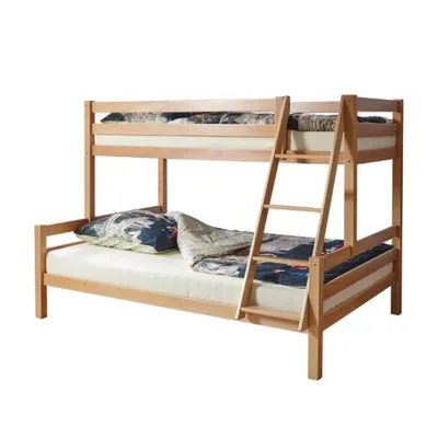 Immagine prodotto di Letto a castello CasaDolce ONTORO, naturale, 208 x 148 x 150 cm, legno massiccio di faggio, un letto 90 x 200 cm, un letto 140 x 200 cm, senza materasso