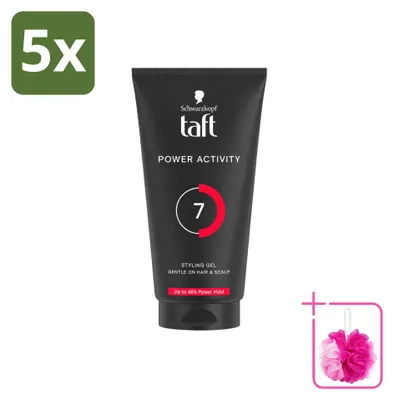 Imagen del producto de 5 unidades de gel moldeador Taft Power Active, 150 ml cada uno, pack ahorro