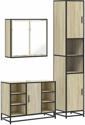 Produktbild von VidaXL 3301091, Eiche, Metall, Holz, 60 kg, 800 mm, 330 mm, 600 mm