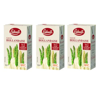 Zdjęcie produktu dla Lukull Sos holenderski o delikatnej kremowej konsystencji 1000ml 3-pak